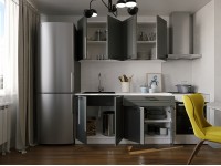 Кухня "Глетчер" МДФ Графит Софт 1.6м. в Луганске